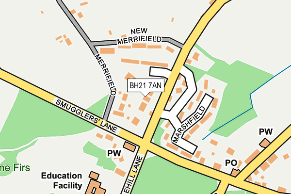 BH21 7AN map - OS OpenMap – Local (Ordnance Survey)
