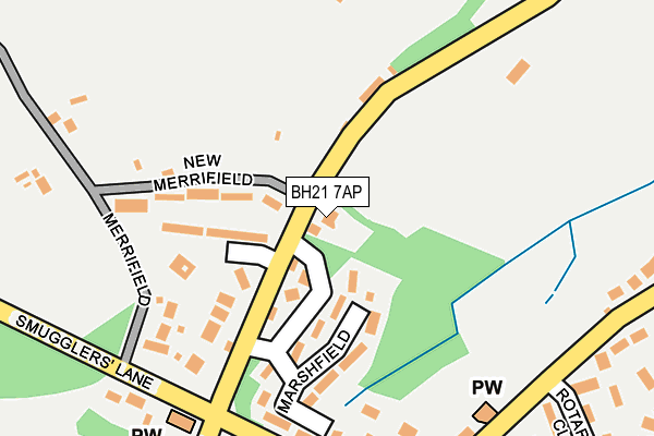 BH21 7AP map - OS OpenMap – Local (Ordnance Survey)