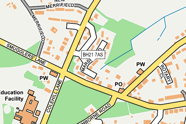 BH21 7AS map - OS OpenMap – Local (Ordnance Survey)