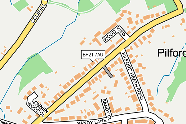 BH21 7AU map - OS OpenMap – Local (Ordnance Survey)