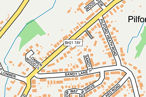 BH21 7AY map - OS OpenMap – Local (Ordnance Survey)
