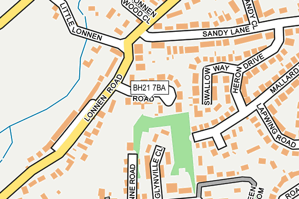 BH21 7BA map - OS OpenMap – Local (Ordnance Survey)