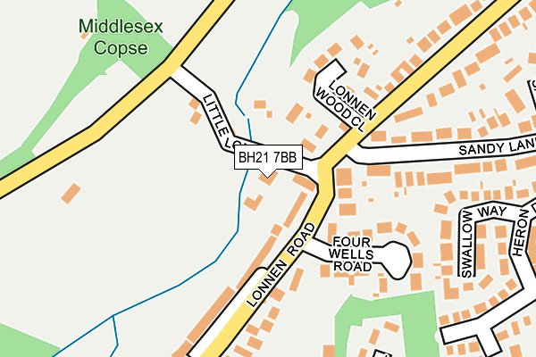 BH21 7BB map - OS OpenMap – Local (Ordnance Survey)