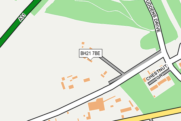 BH21 7BE map - OS OpenMap – Local (Ordnance Survey)
