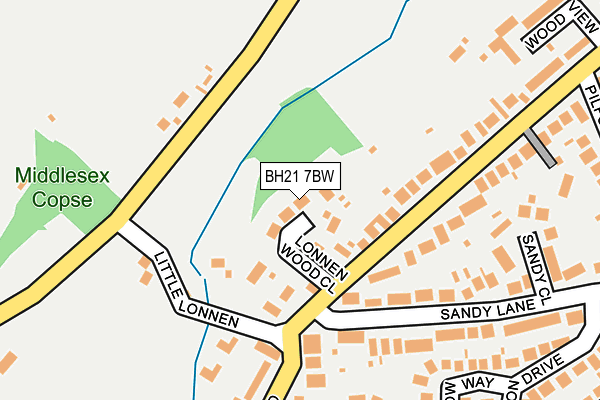 BH21 7BW map - OS OpenMap – Local (Ordnance Survey)