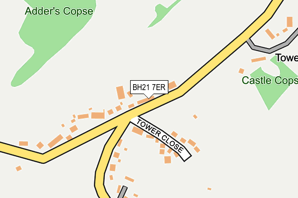 BH21 7ER map - OS OpenMap – Local (Ordnance Survey)