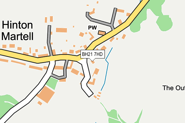 BH21 7HD map - OS OpenMap – Local (Ordnance Survey)
