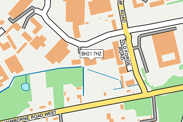 BH21 7HZ map - OS OpenMap – Local (Ordnance Survey)