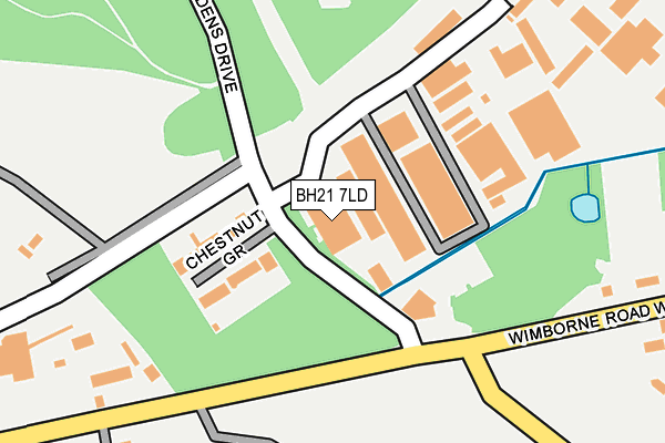 BH21 7LD map - OS OpenMap – Local (Ordnance Survey)