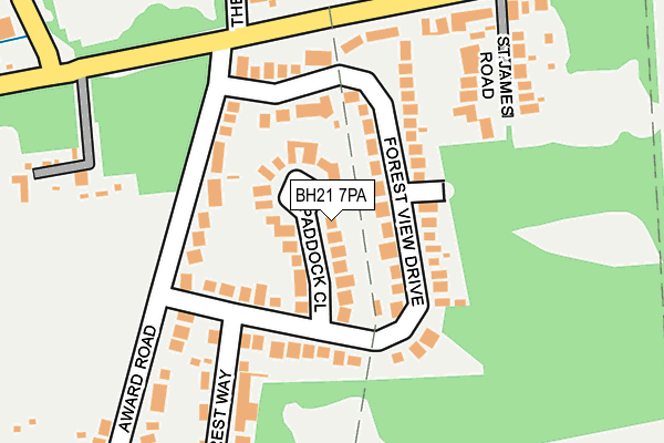 BH21 7PA map - OS OpenMap – Local (Ordnance Survey)