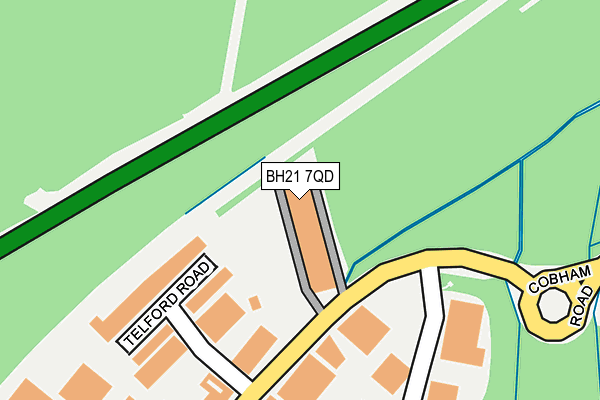 BH21 7QD map - OS OpenMap – Local (Ordnance Survey)
