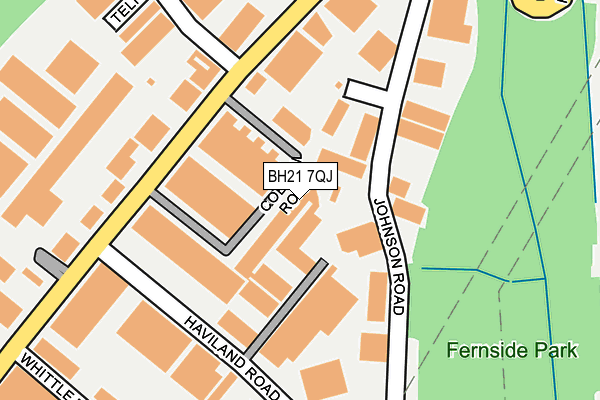 BH21 7QJ map - OS OpenMap – Local (Ordnance Survey)