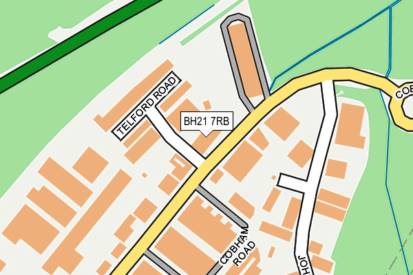 BH21 7RB map - OS OpenMap – Local (Ordnance Survey)