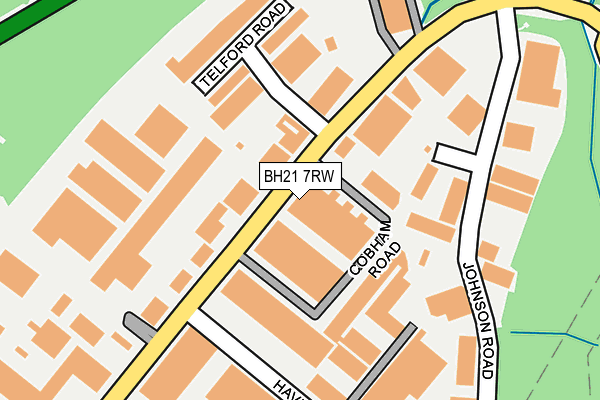 BH21 7RW map - OS OpenMap – Local (Ordnance Survey)