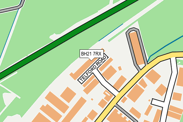 BH21 7RX map - OS OpenMap – Local (Ordnance Survey)