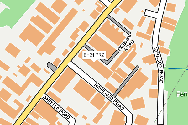 BH21 7RZ map - OS OpenMap – Local (Ordnance Survey)