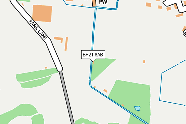 BH21 8AB map - OS OpenMap – Local (Ordnance Survey)