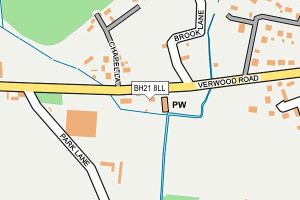 BH21 8LL map - OS OpenMap – Local (Ordnance Survey)