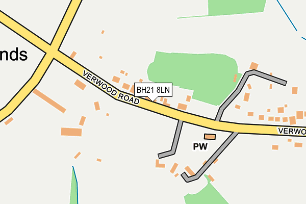BH21 8LN map - OS OpenMap – Local (Ordnance Survey)