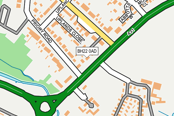 BH22 0AD map - OS OpenMap – Local (Ordnance Survey)