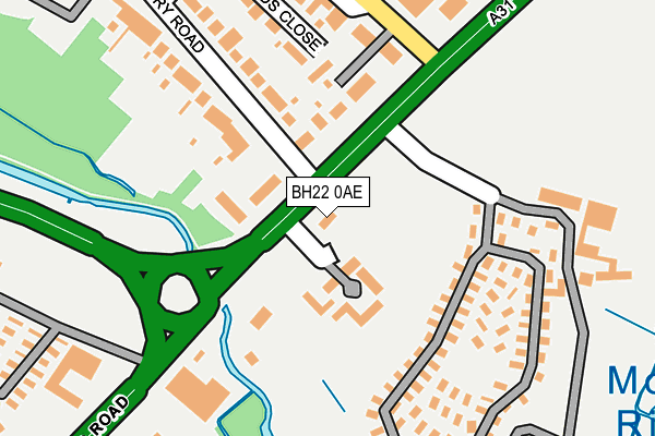 BH22 0AE map - OS OpenMap – Local (Ordnance Survey)