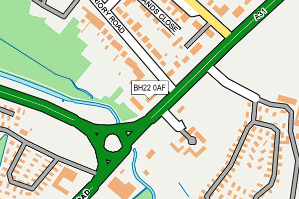 BH22 0AF map - OS OpenMap – Local (Ordnance Survey)