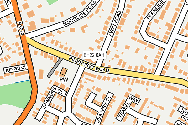BH22 0AH map - OS OpenMap – Local (Ordnance Survey)
