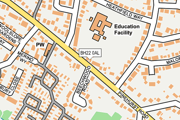 BH22 0AL map - OS OpenMap – Local (Ordnance Survey)