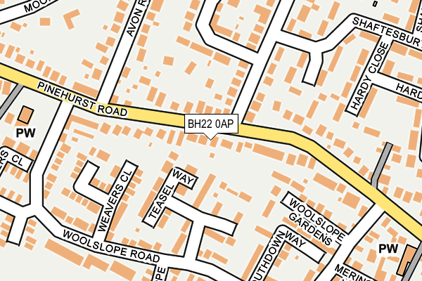 BH22 0AP map - OS OpenMap – Local (Ordnance Survey)