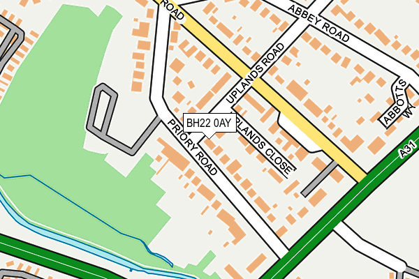 BH22 0AY map - OS OpenMap – Local (Ordnance Survey)