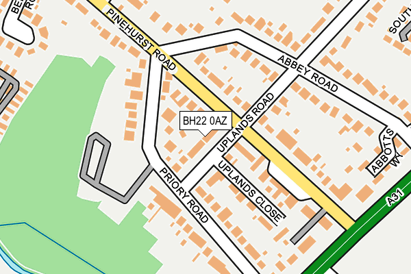 BH22 0AZ map - OS OpenMap – Local (Ordnance Survey)