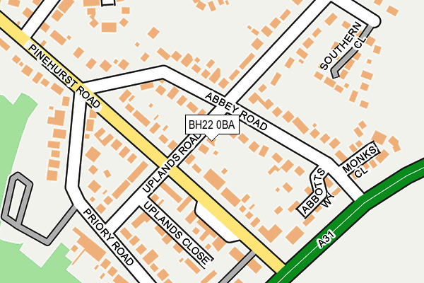 BH22 0BA map - OS OpenMap – Local (Ordnance Survey)