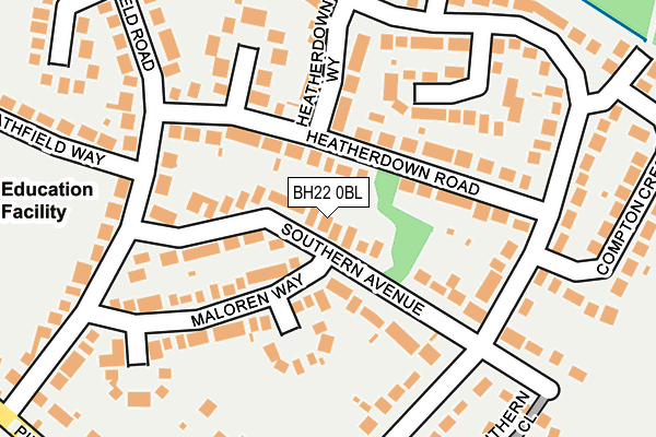 BH22 0BL map - OS OpenMap – Local (Ordnance Survey)