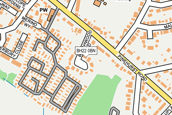 BH22 0BN map - OS OpenMap – Local (Ordnance Survey)