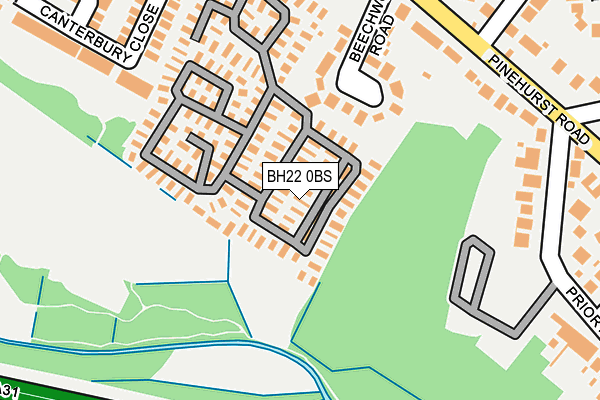 BH22 0BS map - OS OpenMap – Local (Ordnance Survey)