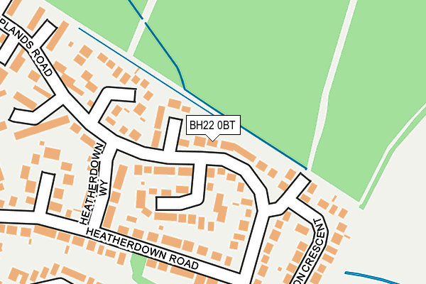 BH22 0BT map - OS OpenMap – Local (Ordnance Survey)