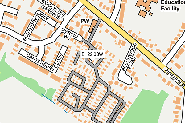BH22 0BW map - OS OpenMap – Local (Ordnance Survey)
