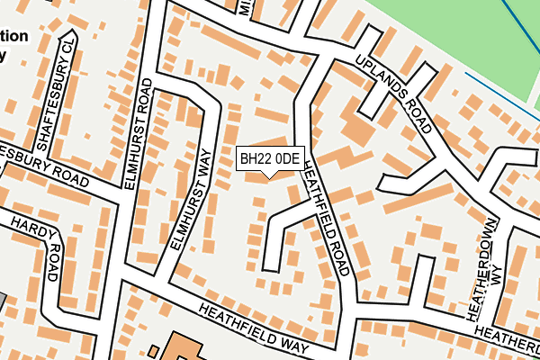 BH22 0DE map - OS OpenMap – Local (Ordnance Survey)