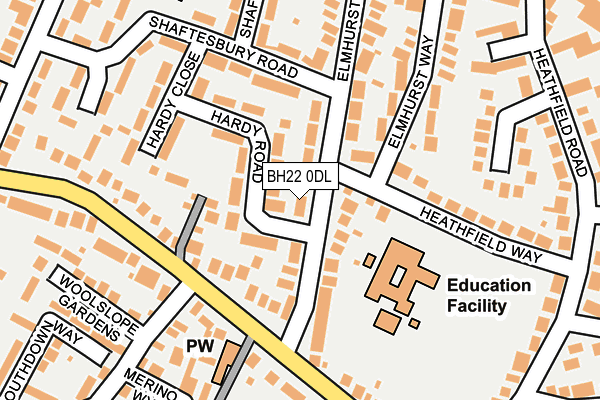 BH22 0DL map - OS OpenMap – Local (Ordnance Survey)