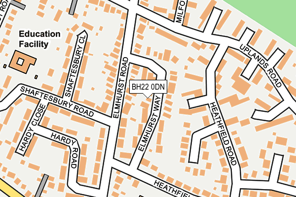 BH22 0DN map - OS OpenMap – Local (Ordnance Survey)