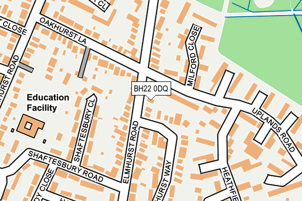 BH22 0DQ map - OS OpenMap – Local (Ordnance Survey)