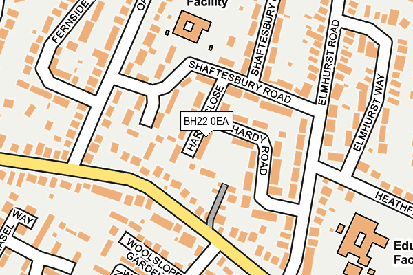 BH22 0EA map - OS OpenMap – Local (Ordnance Survey)