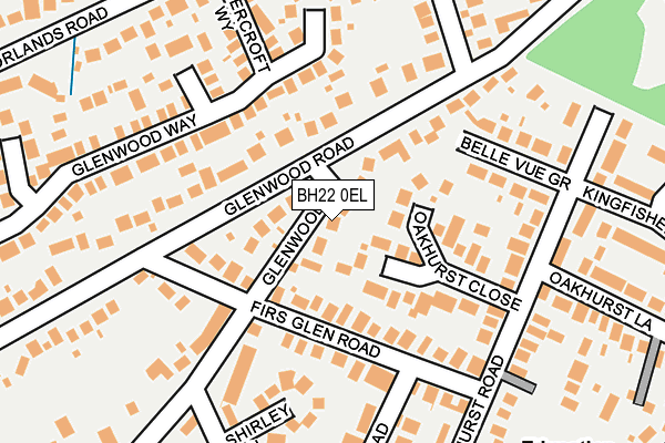 BH22 0EL map - OS OpenMap – Local (Ordnance Survey)