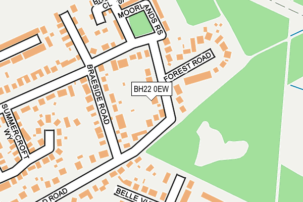 BH22 0EW map - OS OpenMap – Local (Ordnance Survey)