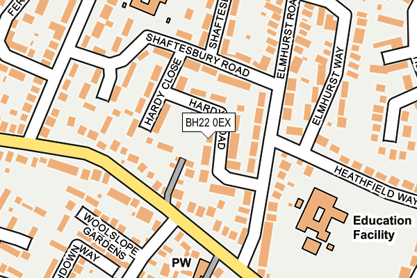 BH22 0EX map - OS OpenMap – Local (Ordnance Survey)