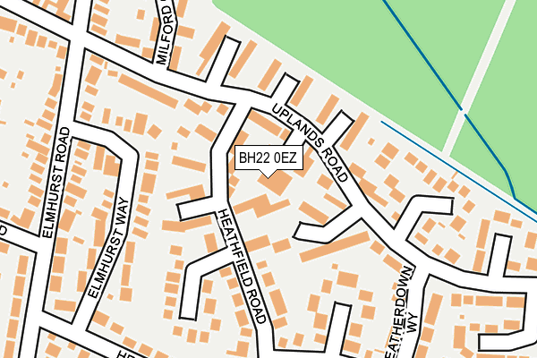 BH22 0EZ map - OS OpenMap – Local (Ordnance Survey)