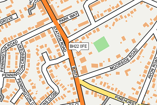BH22 0FE map - OS OpenMap – Local (Ordnance Survey)