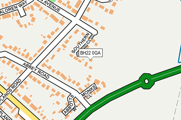 BH22 0GA map - OS OpenMap – Local (Ordnance Survey)