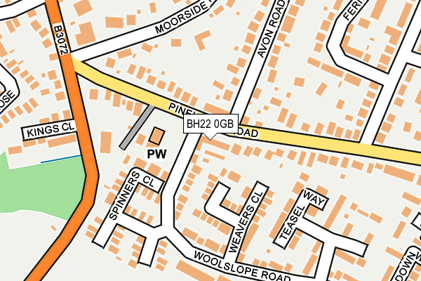 BH22 0GB map - OS OpenMap – Local (Ordnance Survey)
