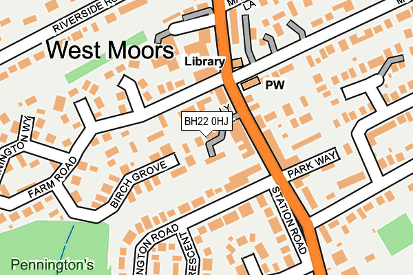 Map of HOLLY CLOSE (WEST MOORS) LIMITED at local scale